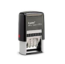 Printy Dater 1 in. x 1-5/8 in. Create a self-inking date stamp with your custom text. Choice of black, blue, red, green or violet inkpad included.