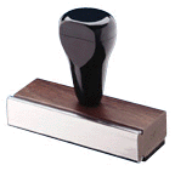 2 LINE WOOD HANDLED RUBBER STAMP UP TO 1/2" X 5"